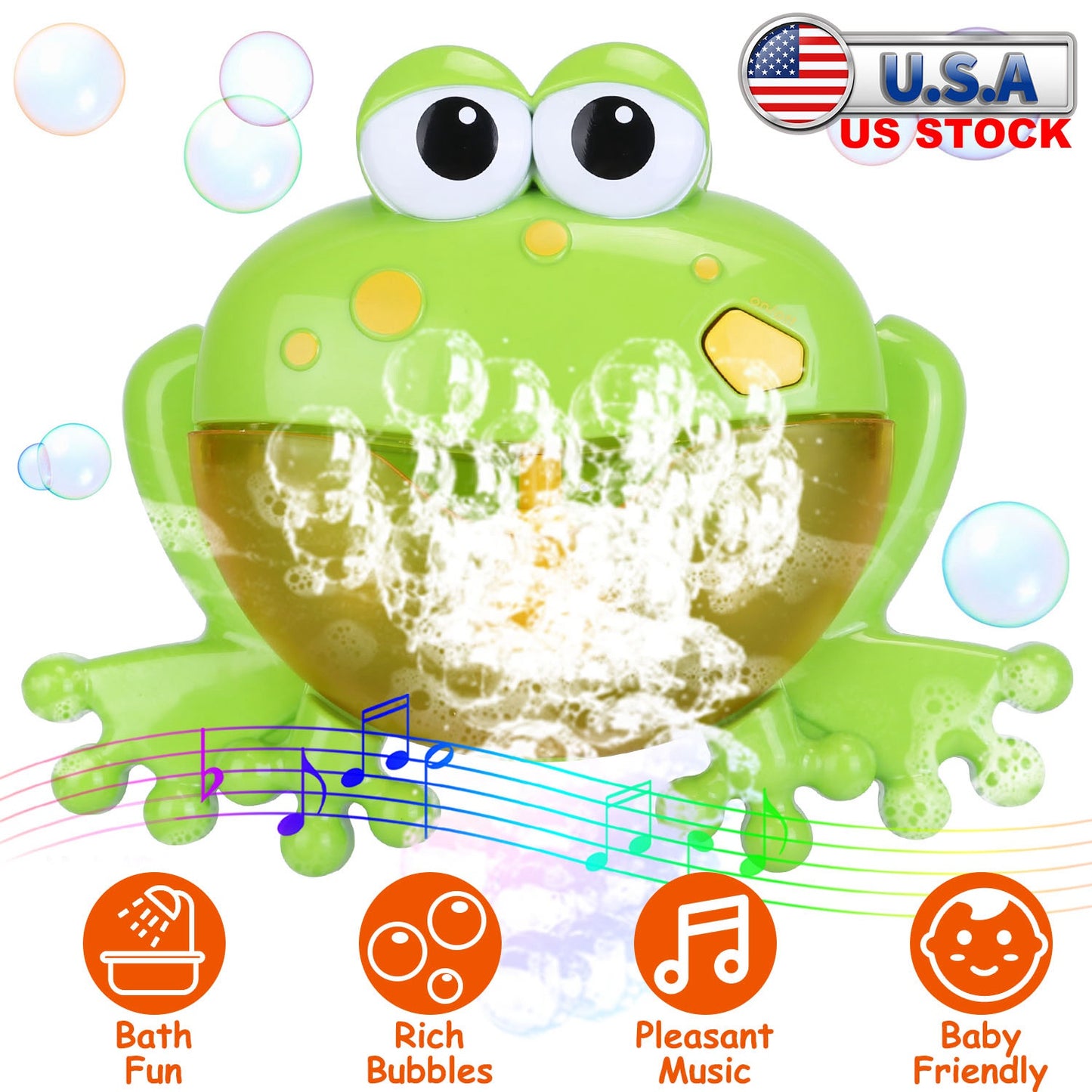 Musical Bubble Bath Maker Toy with Suction Cups for Toddlers