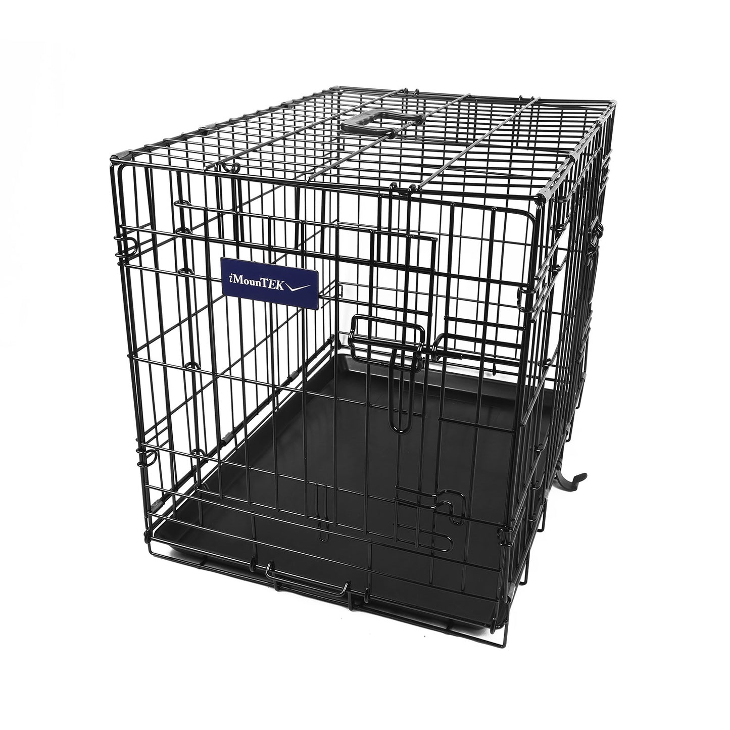 30-Inch Folding Metal Dog Crate with Double Door