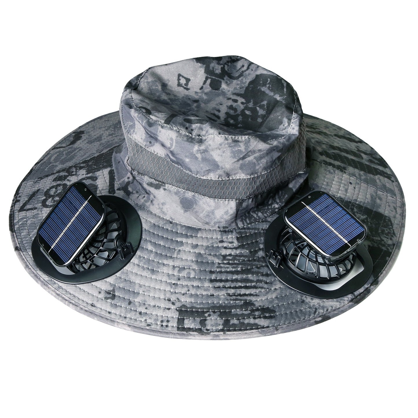 Wide Brim Sun Hat with Dual Rechargeable Fans & UPF50+