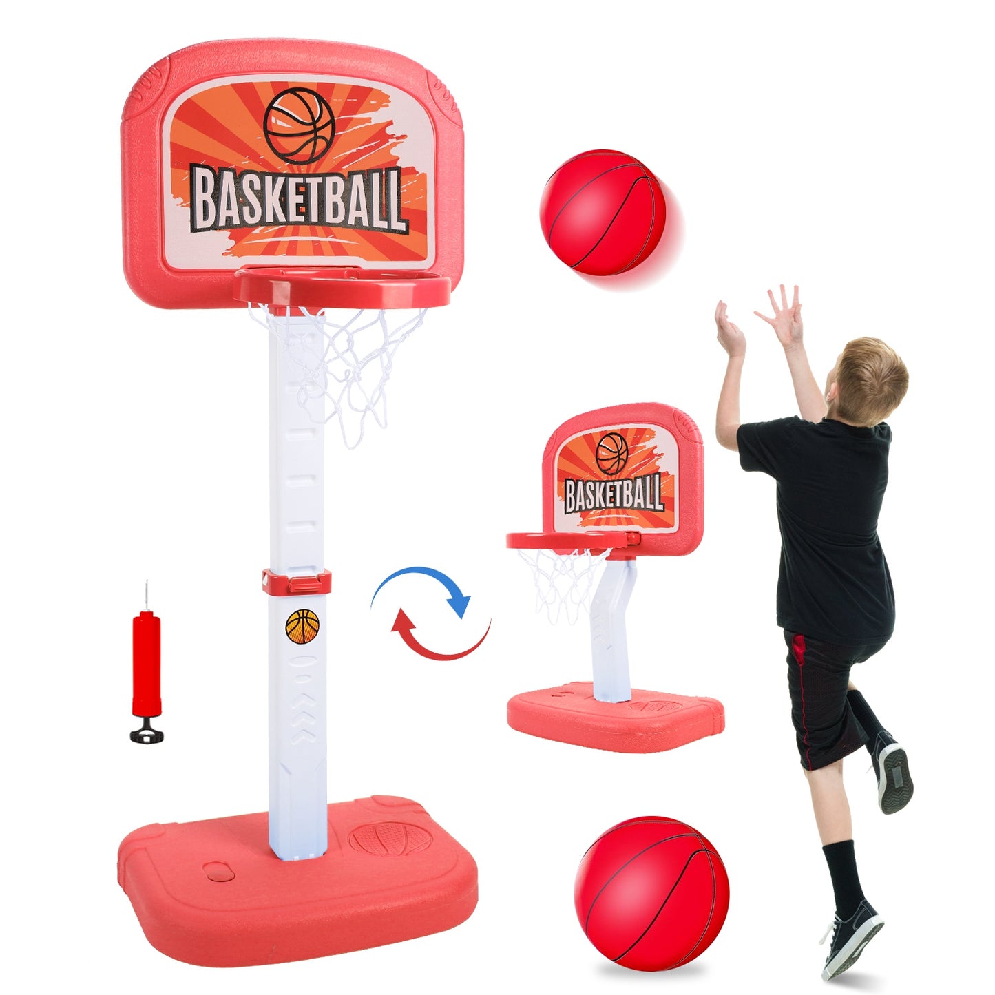 Poolside Basketball Hoop Set with Adjustable Height