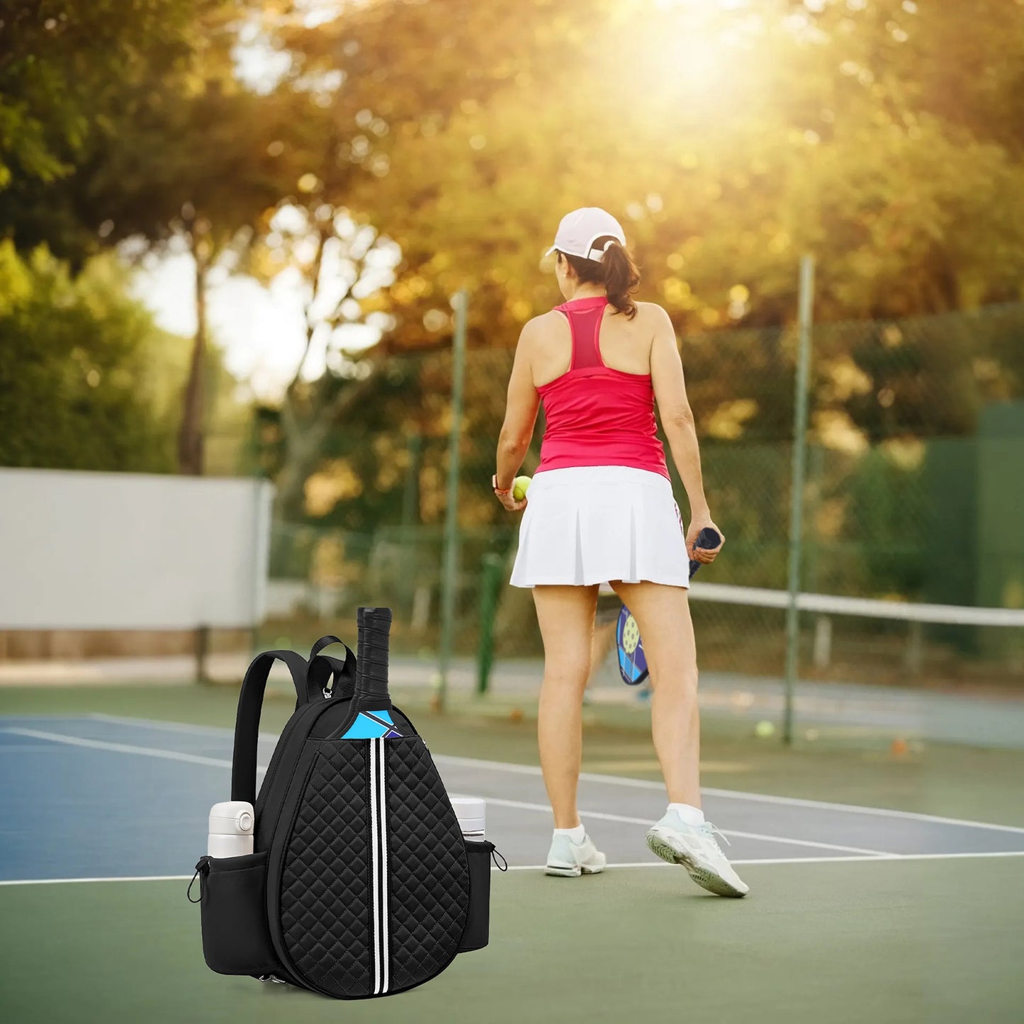 Pickleball Sling Bag with Wet Pocket & Fence Hook