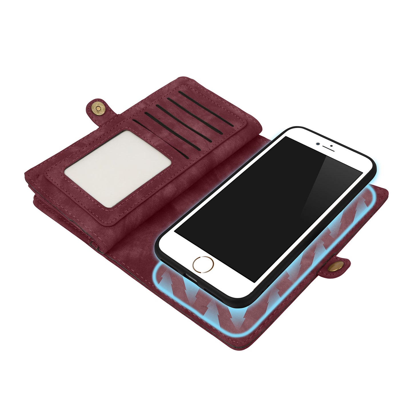 iPhone 6 Wallet Case with Detachable Magnetic Phone Holder