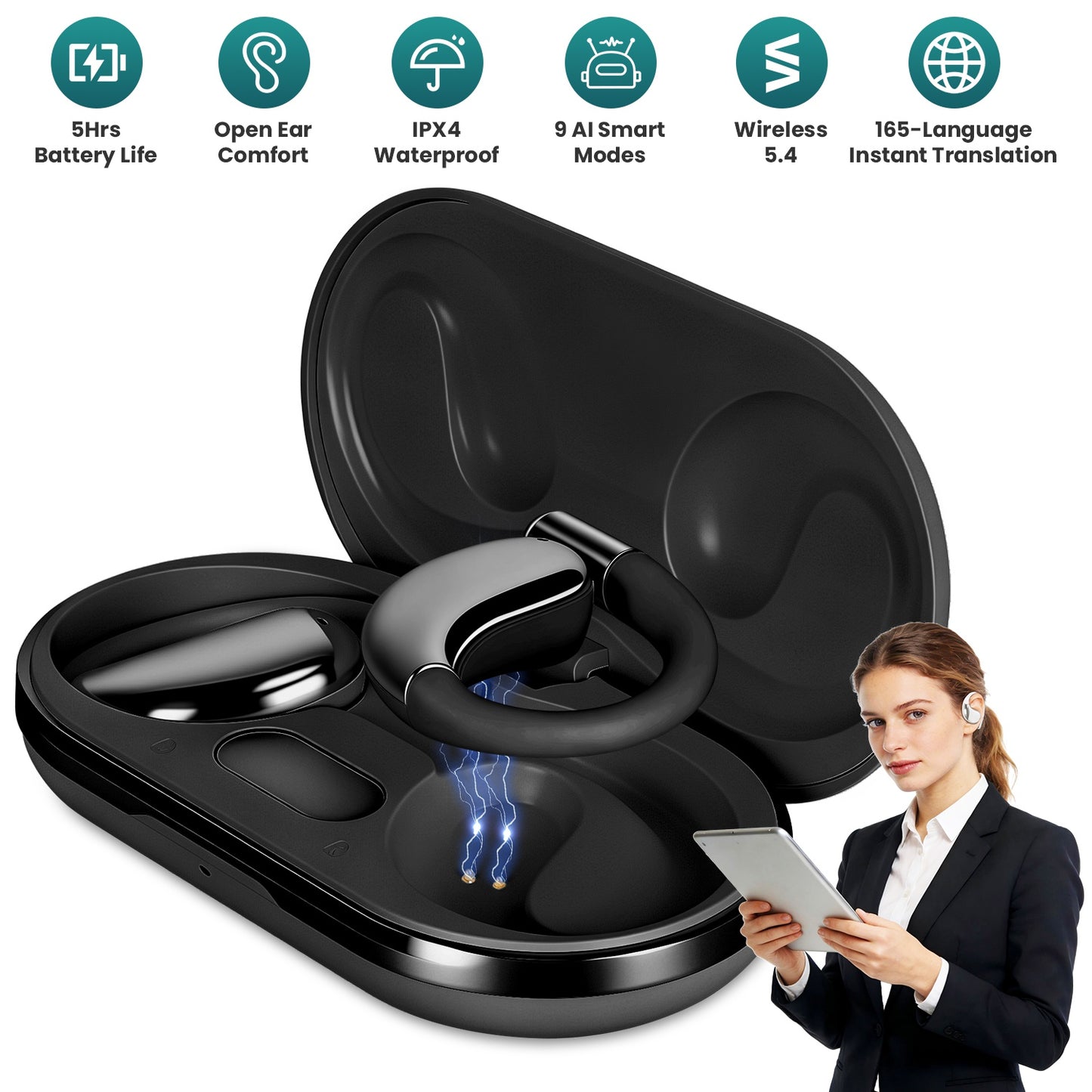 AI Translation Earbuds with 165 Languages & Real-Time Voice