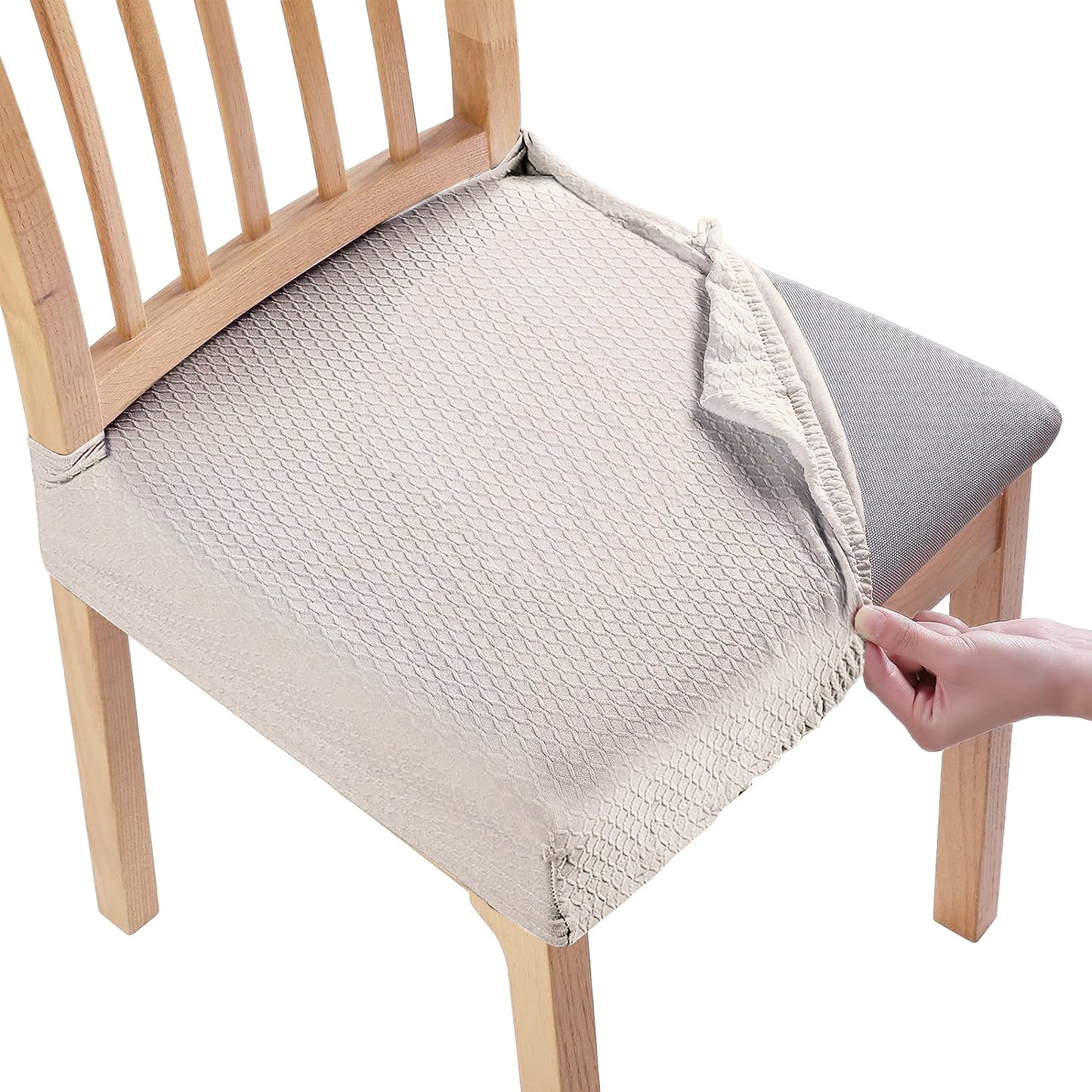 Waterproof Dining Chair Seat Covers - 4 Pack Stretch Slipcovers