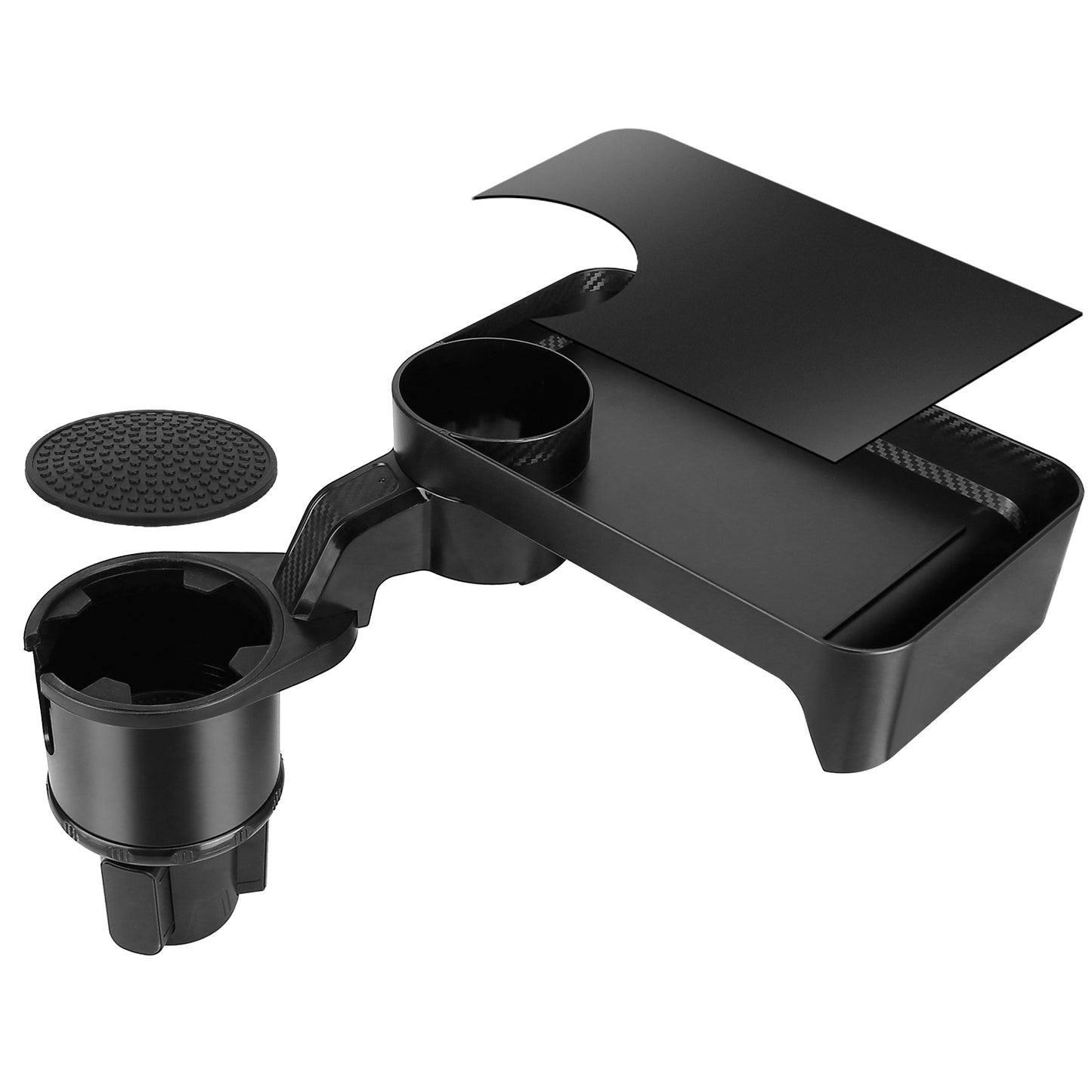 Car Cup Holder Tray with 360° Rotating Organizer