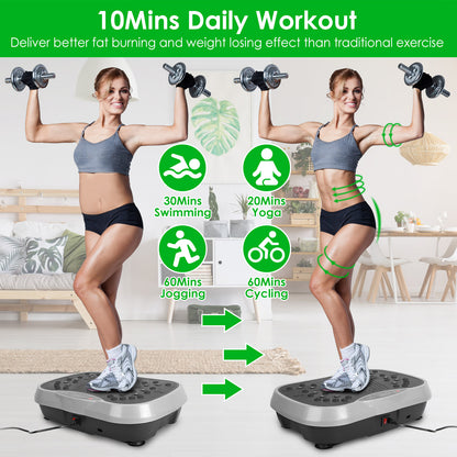 Vibration Platform Exercise Machine with Resistance Bands