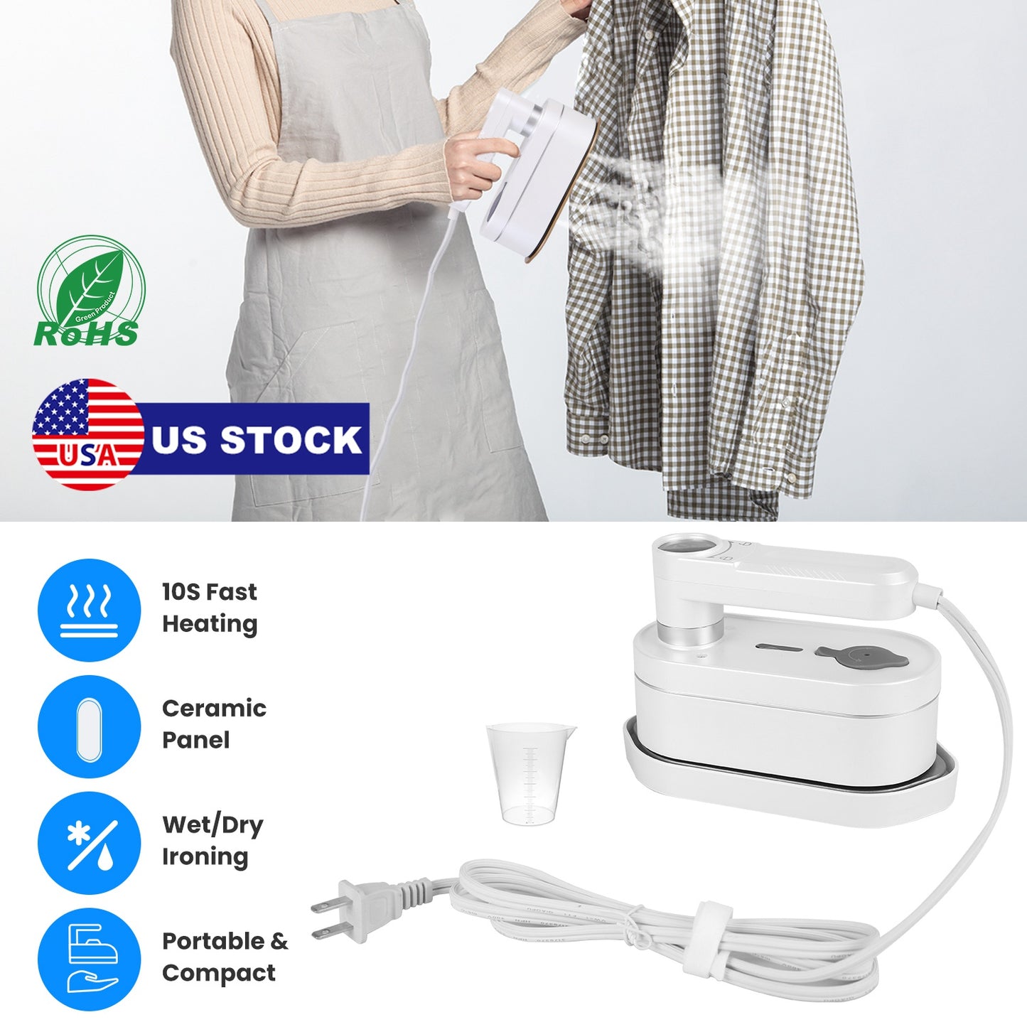 Handheld Garment Steamer 1200W with 10-Second Fast Heating