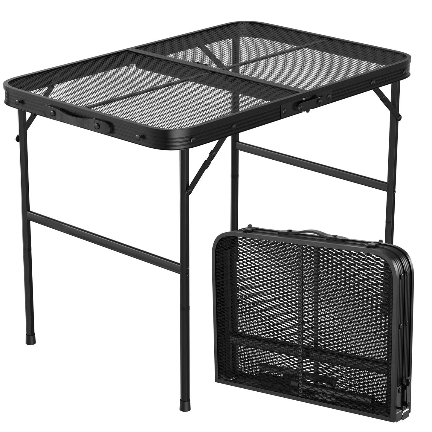 Foldable Camping Table with Adjustable Height & 88lb Capacity