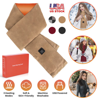 USB Heated Winter Scarf with 3 Temperature Settings
