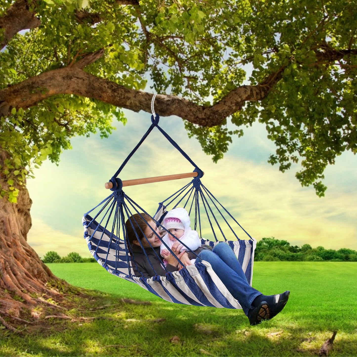 Hanging Hammock Chair with Pillows – 265 lbs Capacity