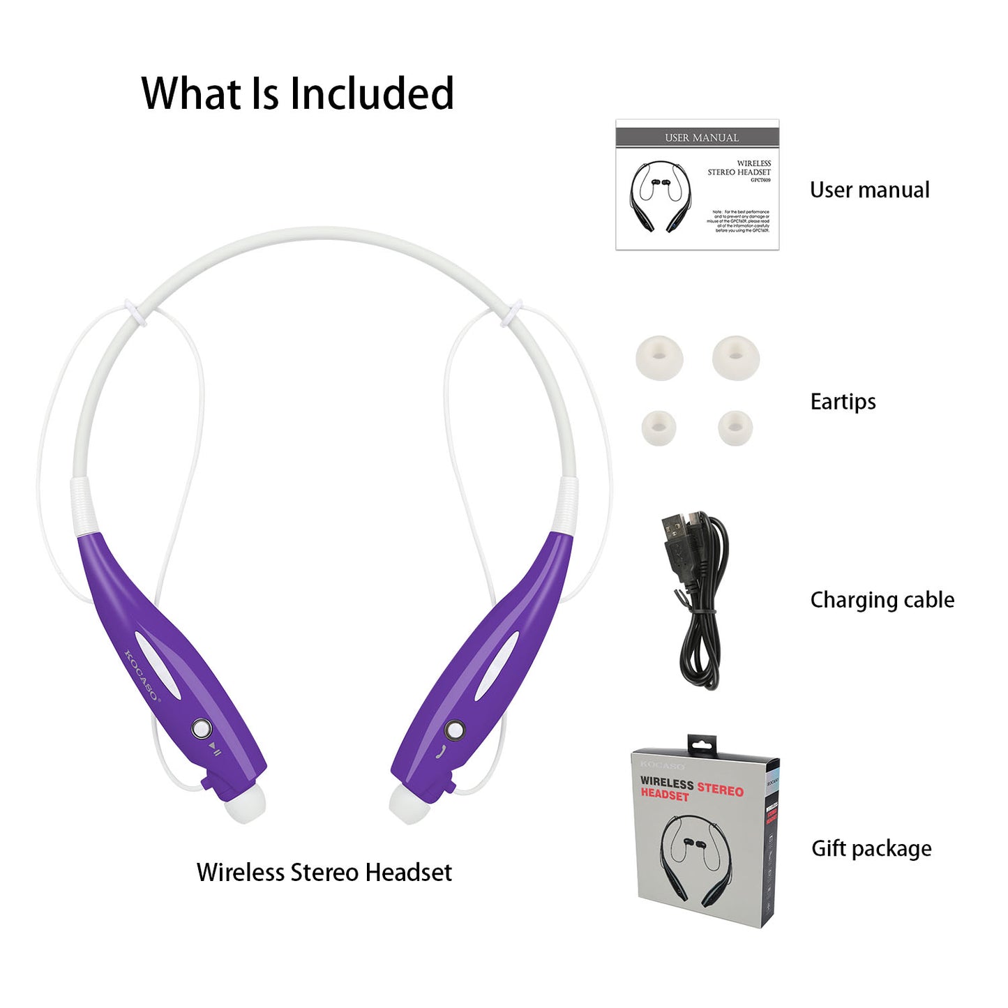 Wireless Sports Neckband Headphones with Magnetic Earbuds
