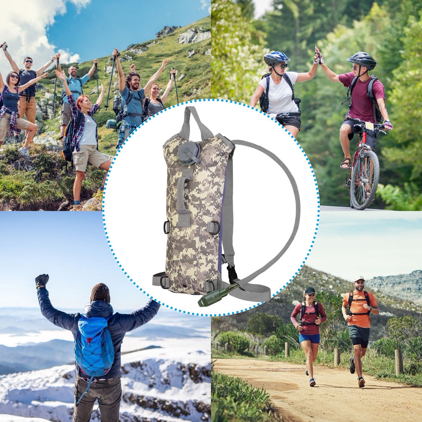 Tactical Hydration Pack with 3L Water Bladder