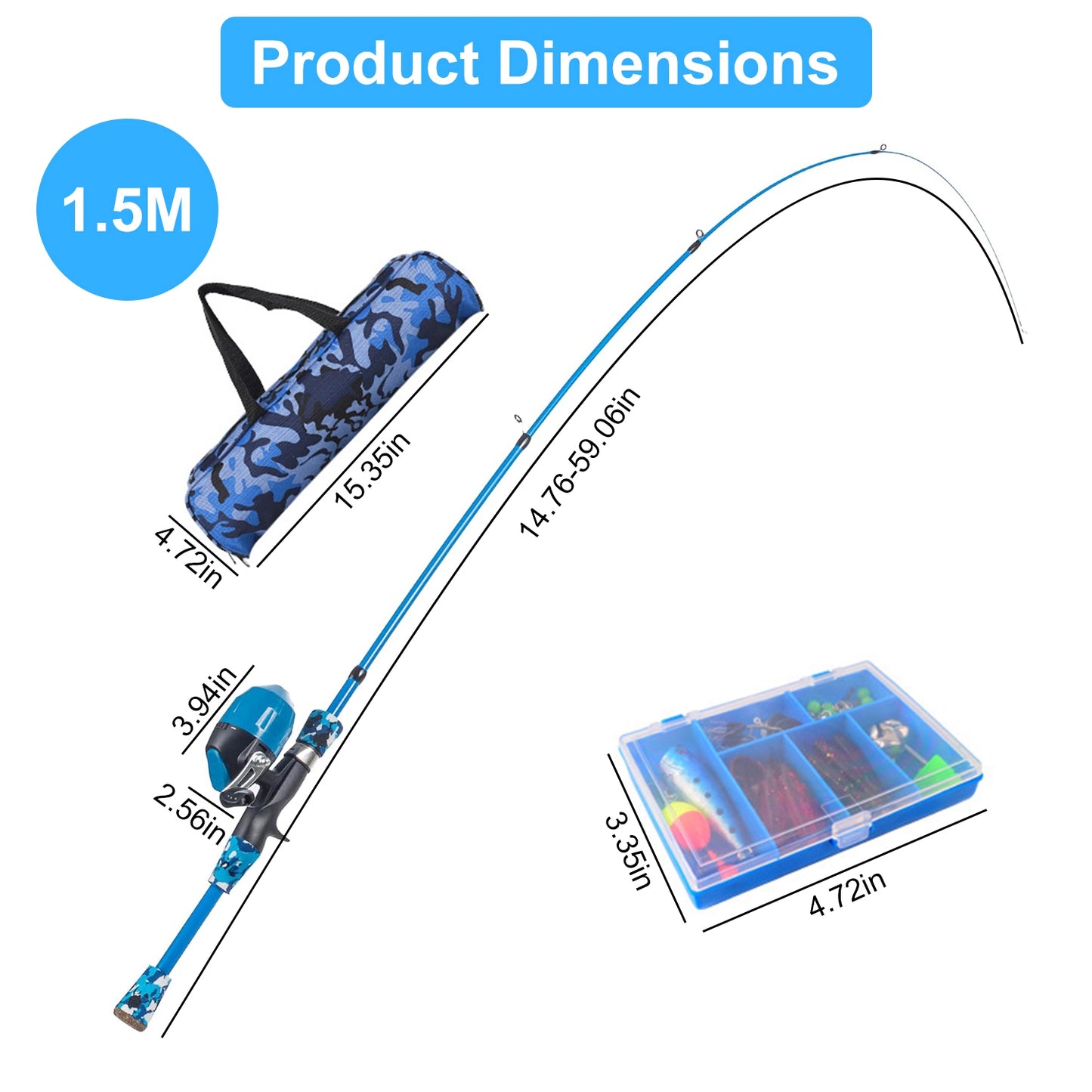 Kids Telescopic Fishing Rod and Reel Combo Starter Kit