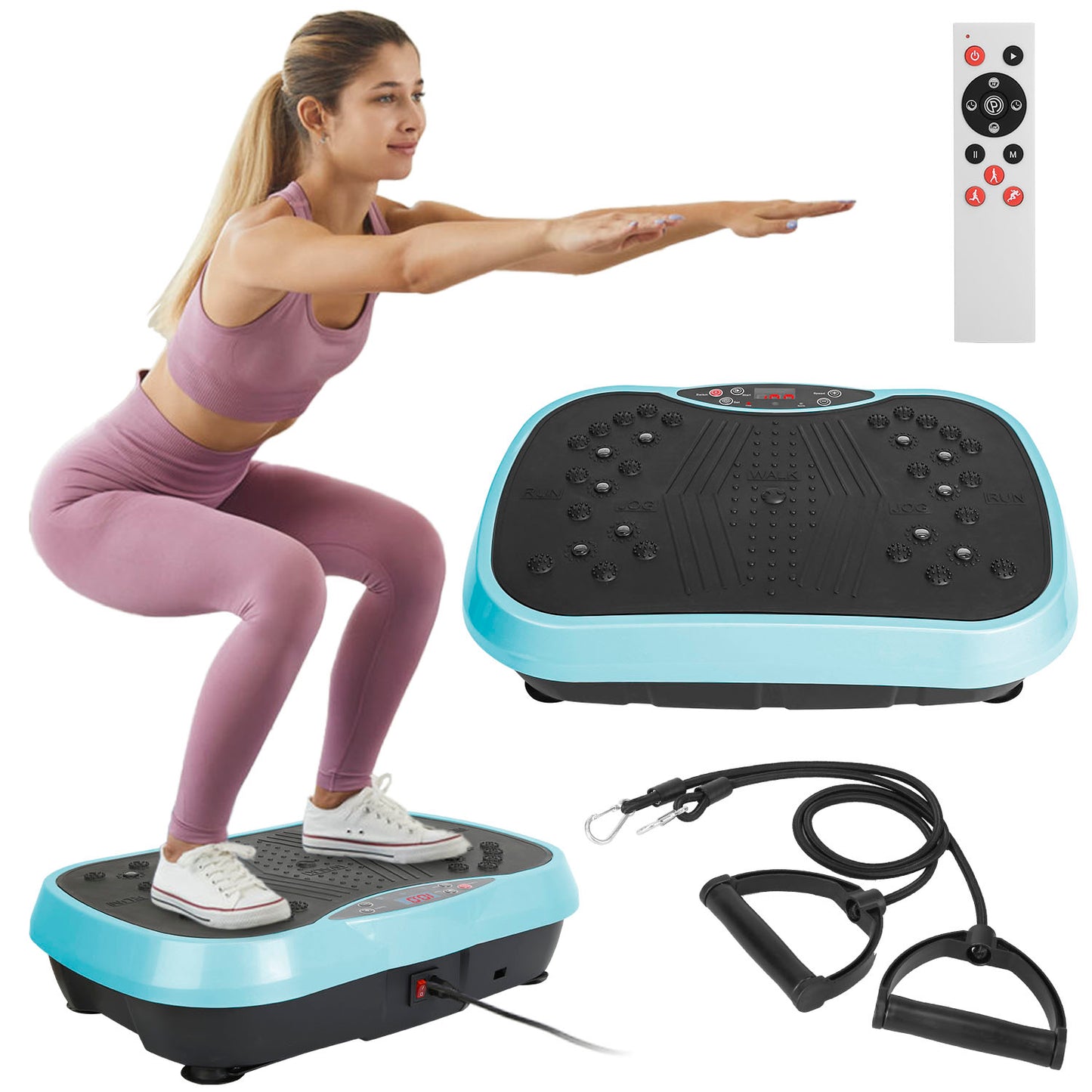 Vibration Platform Exercise Machine with Resistance Bands