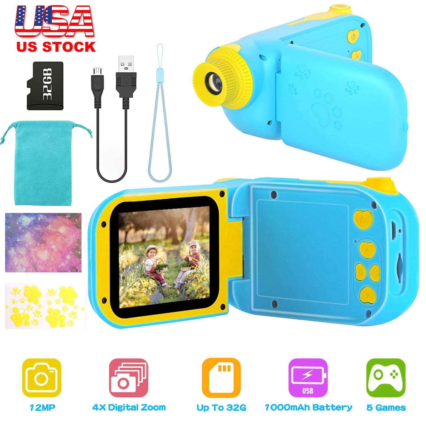 Kids Digital Camera with 2.4" Screen and 32GB Card