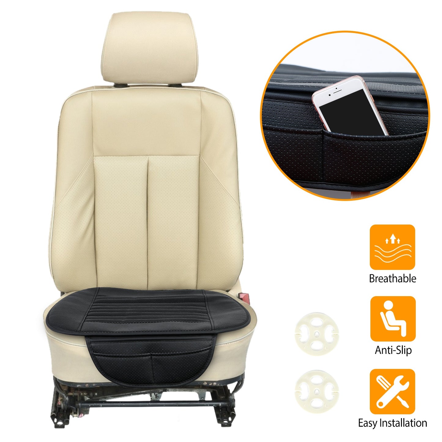 Car Front Seat Cover with Bamboo Charcoal Filling