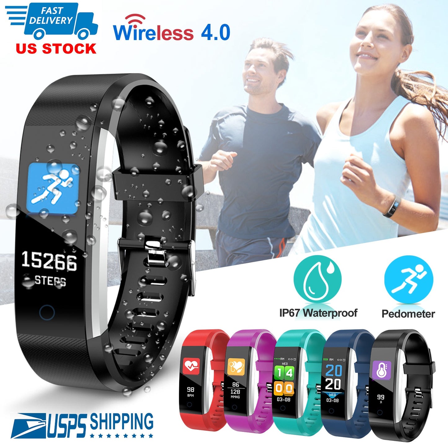 Fitness Tracker with Heart Rate Monitor & Sleep Tracking