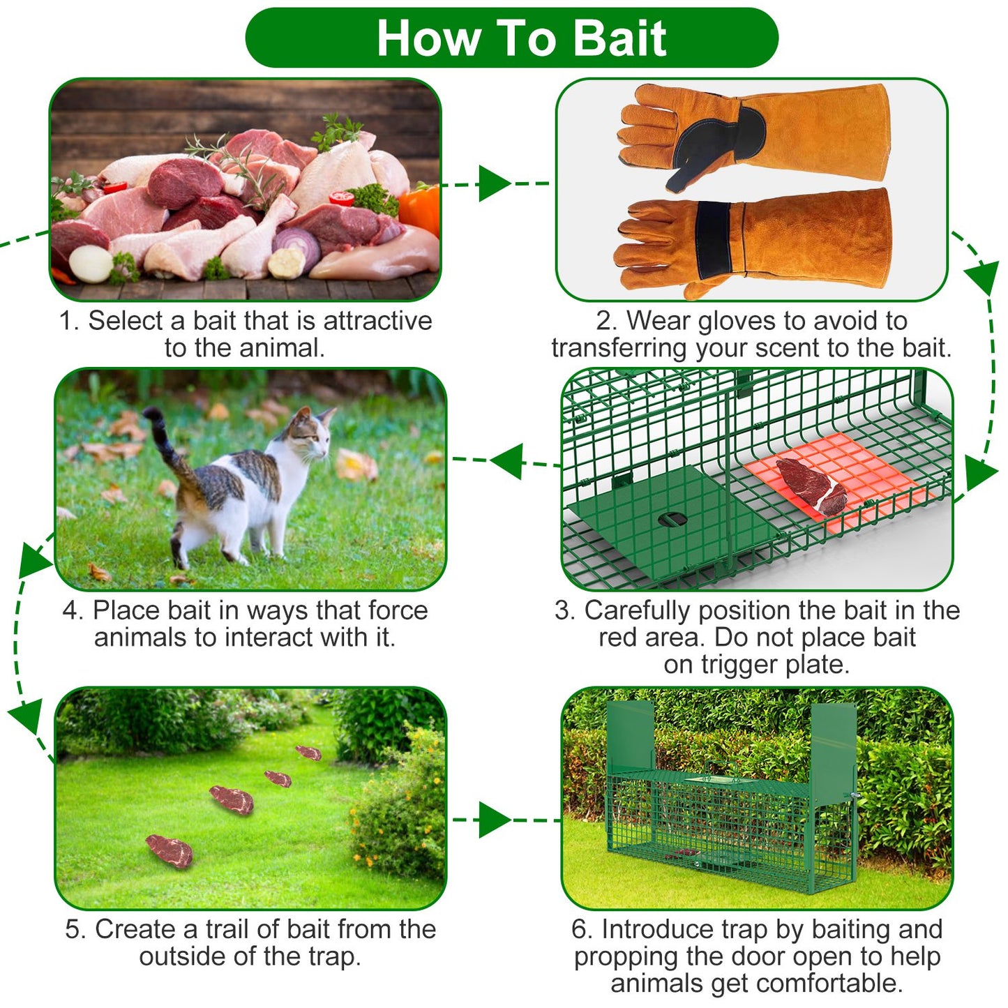 40in Humane Live Animal Trap Cage for Raccoons & Opossums