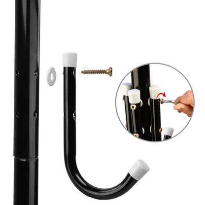 Standing Coat Rack with 8 Hooks - 3 Tier Metal Organizer