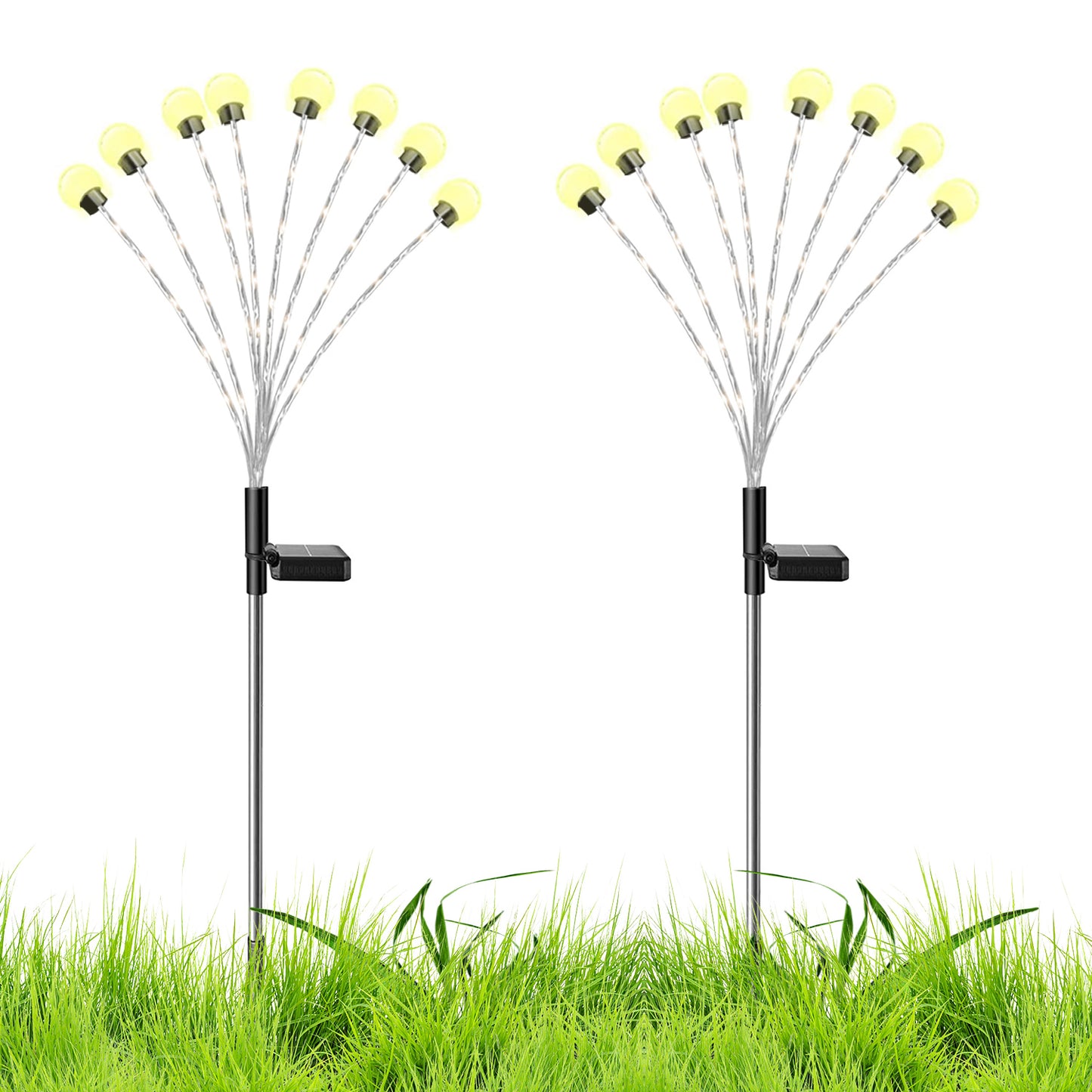Solar Firefly Lights Swaying Garden Pathway Stakes (2-Pack)