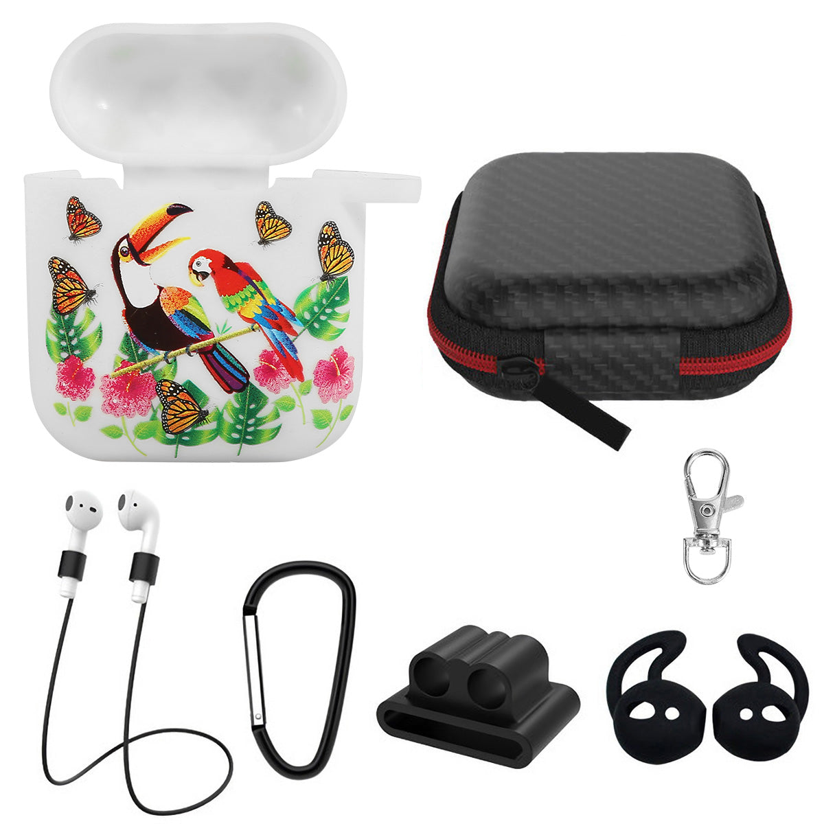 AirPods 1/2 Silicone Case with Accessories Kit