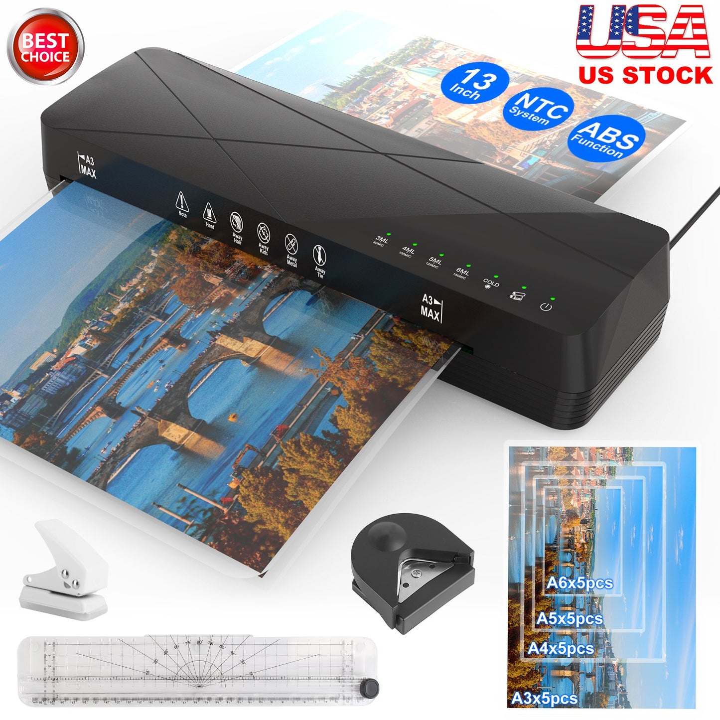 A3 Thermal Laminator Machine with Hot Cold & Foil Modes