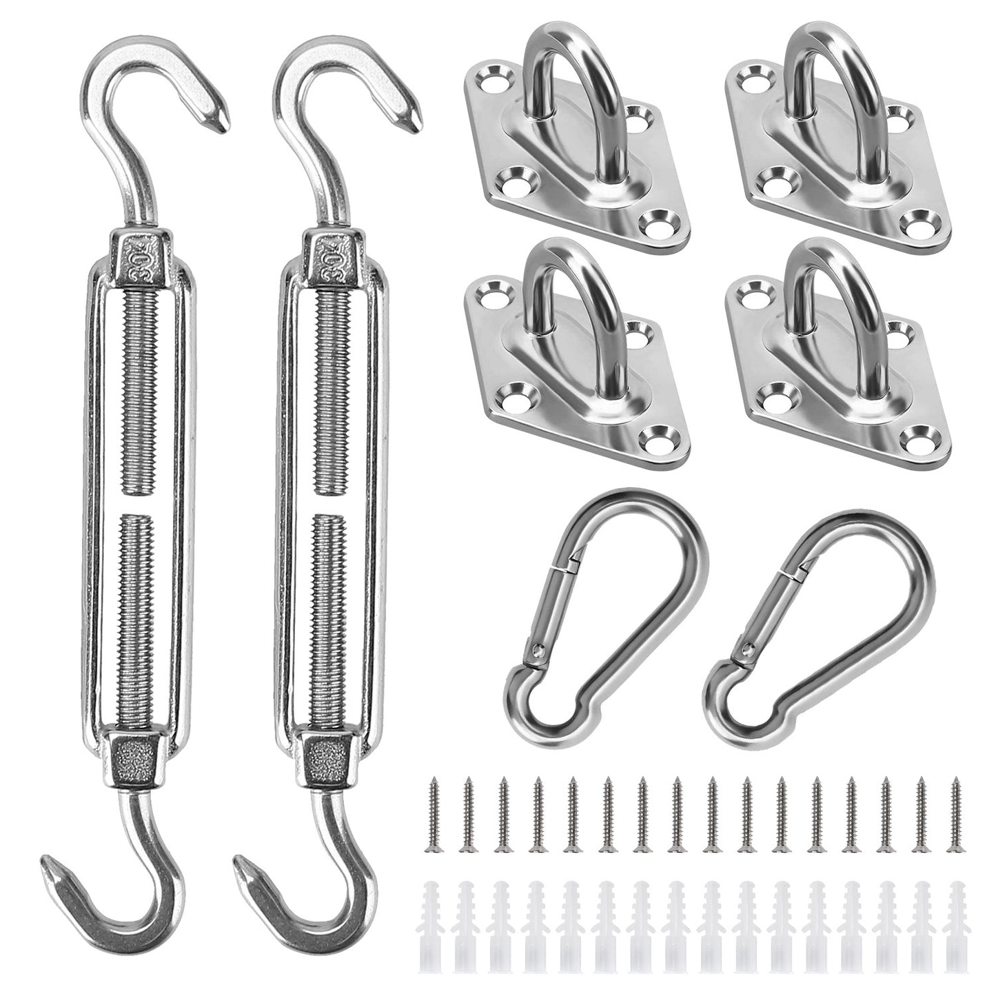 Sun Shade Sail Hardware Kit - Stainless Steel 32-Piece