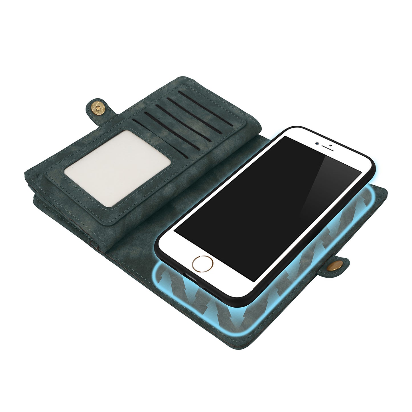iPhone 6 Wallet Case with Detachable Magnetic Phone Holder
