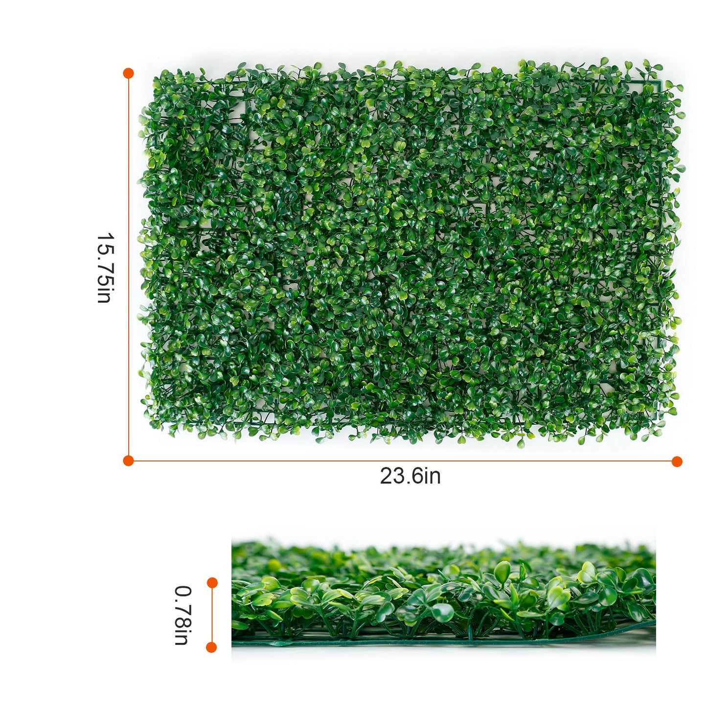 Artificial Boxwood Hedge Panels 23.6x15.75in - 12 Pack