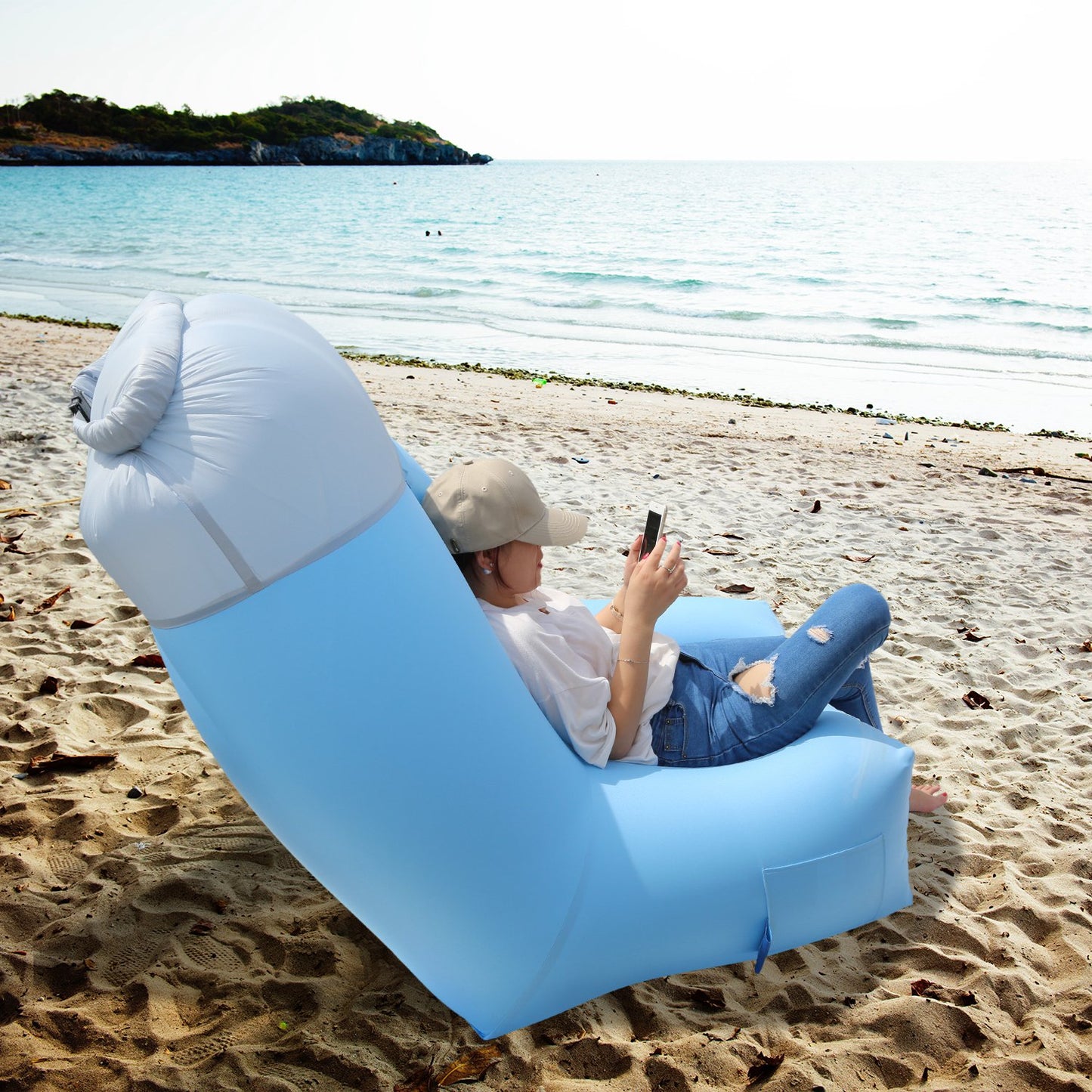 Inflatable Lounger Air Sofa with Carry Bag - Waterproof