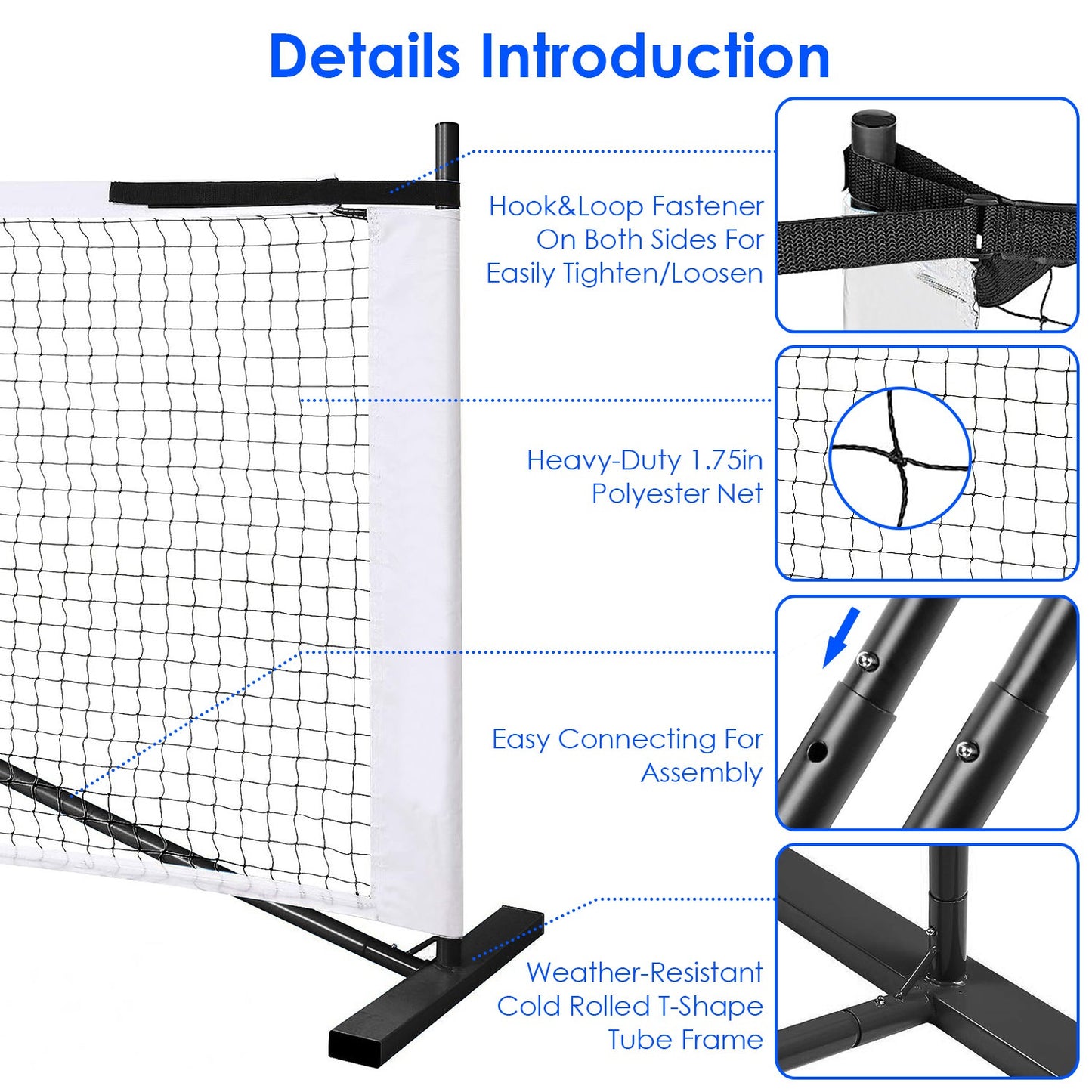 Pickleball Net Set 22ft Regulation with Paddles & Balls