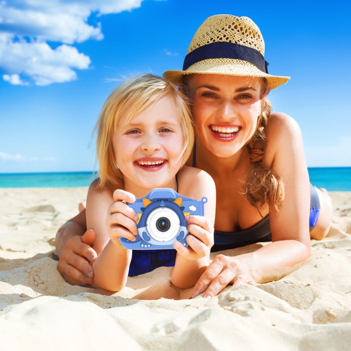Kids Selfie Camera 48MP 1080P HD with Dinosaur Case