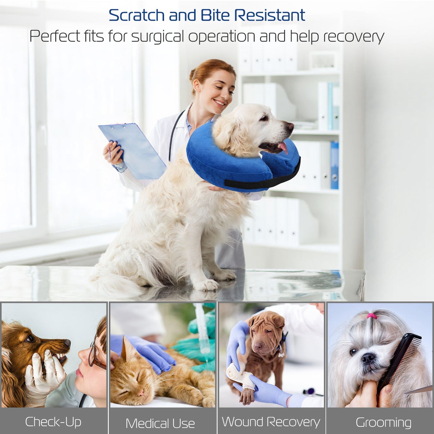Inflatable Dog Recovery Collar – Soft, Adjustable E-Collar