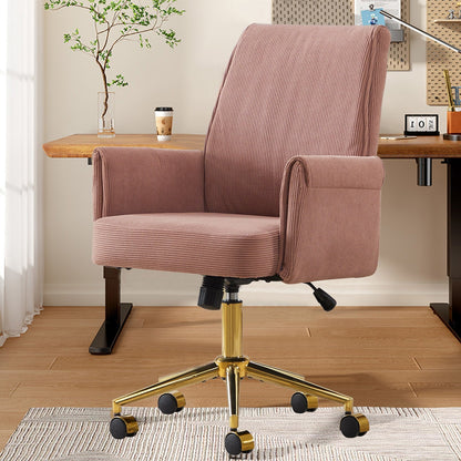 Mid-Back Velvet Office Chair with Memory Foam Cushion