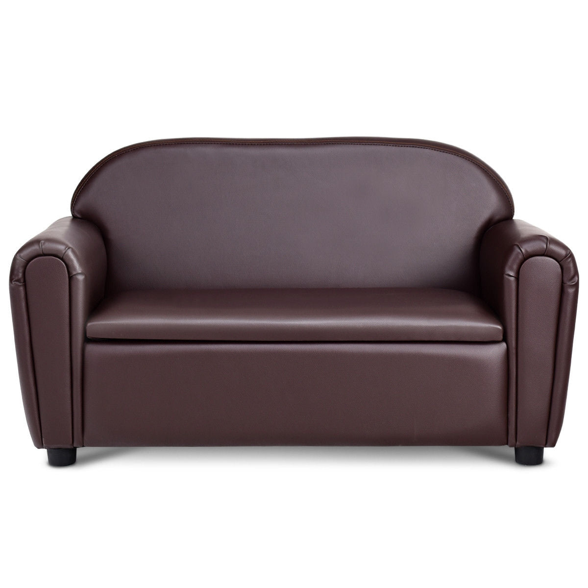 Kids Armrest Sofa Chair with Storage - Brown