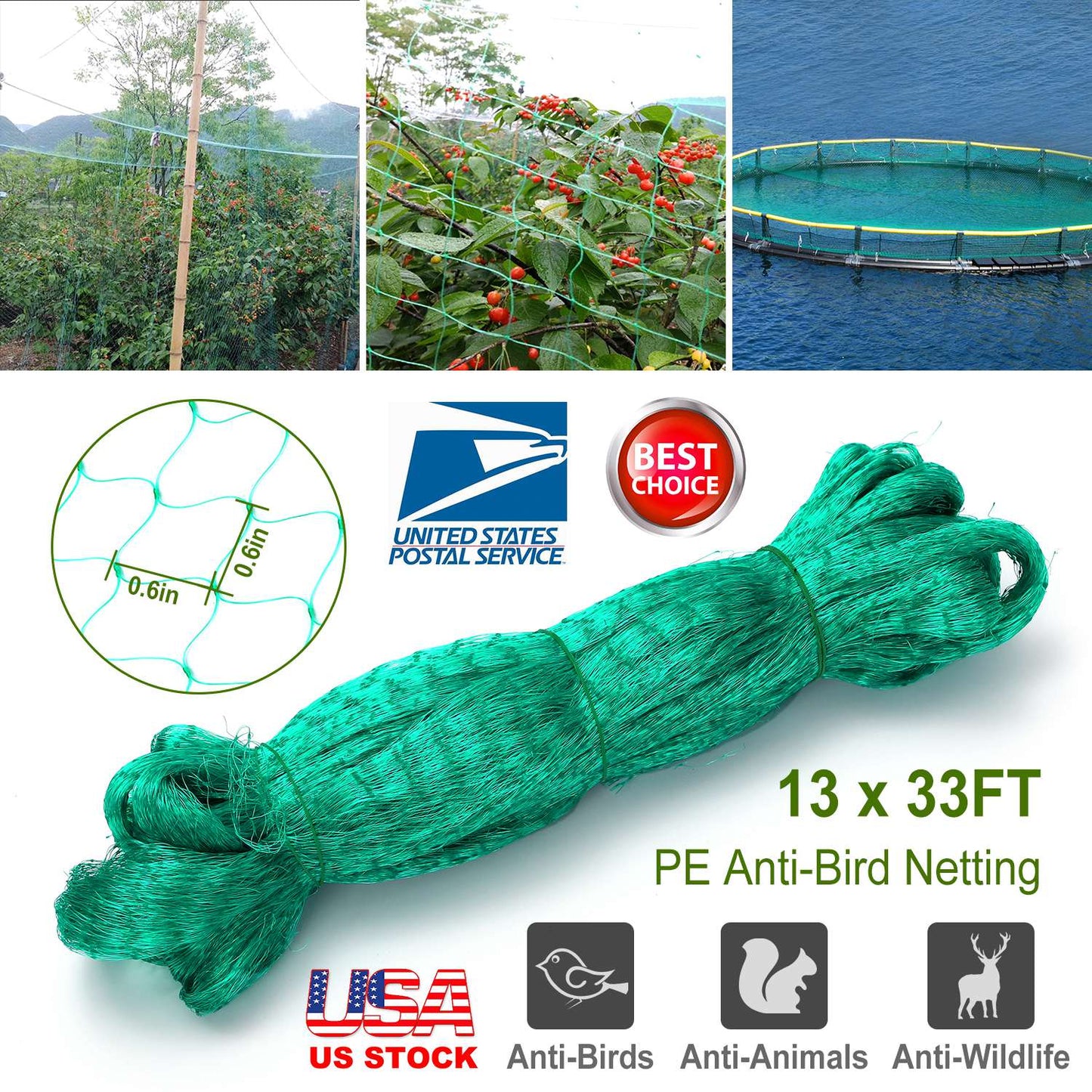 Garden Netting 13x33ft Heavy Duty Bird Protection Net