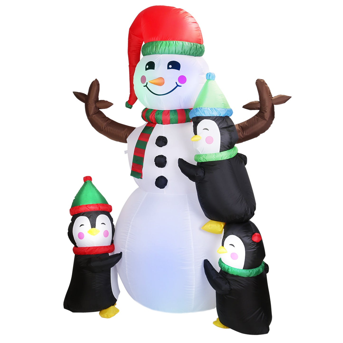 Christmas Inflatable Snowman with Penguins 5.9FT LED Outdoor