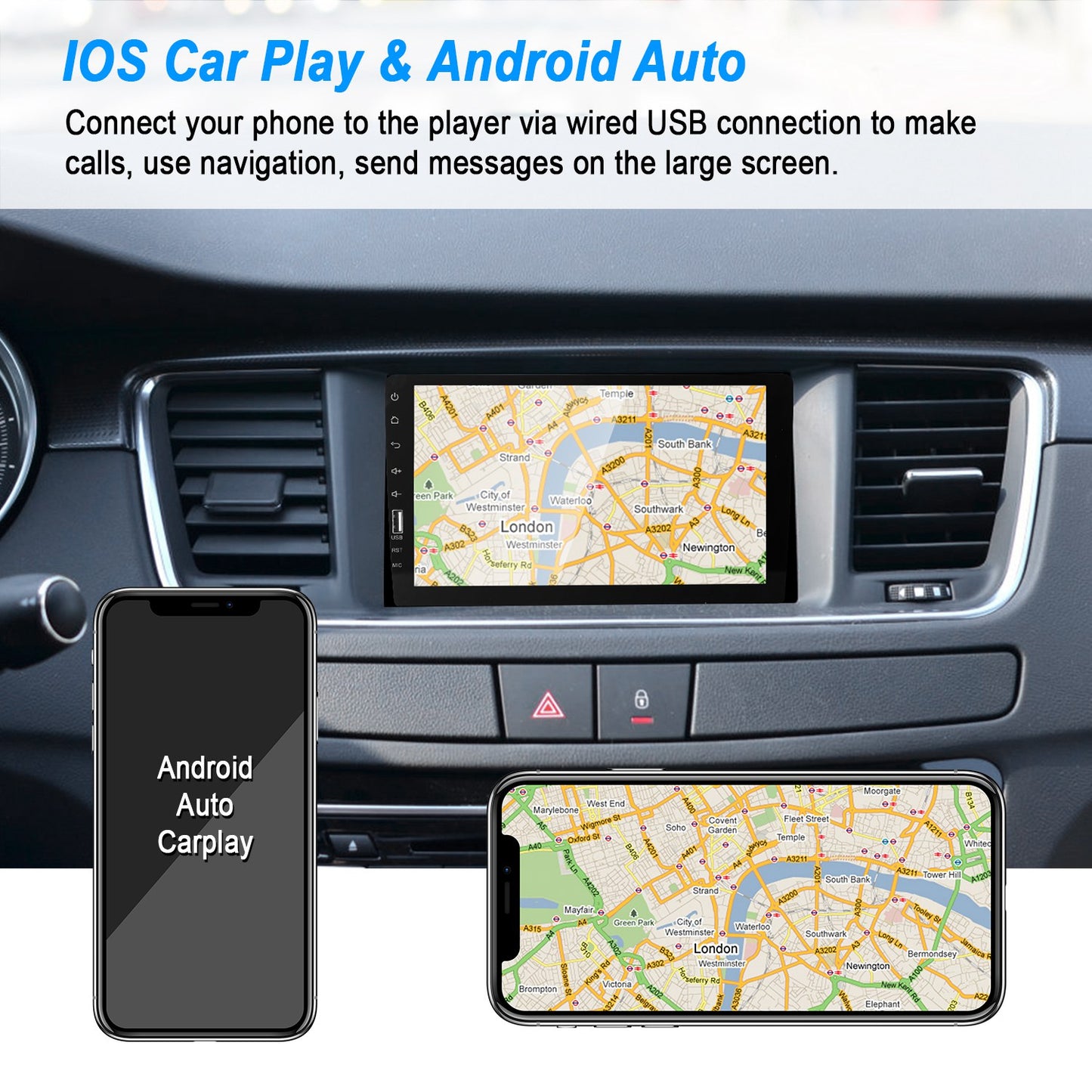 9-Inch Touchscreen Car Stereo with Backup Camera & CarPlay