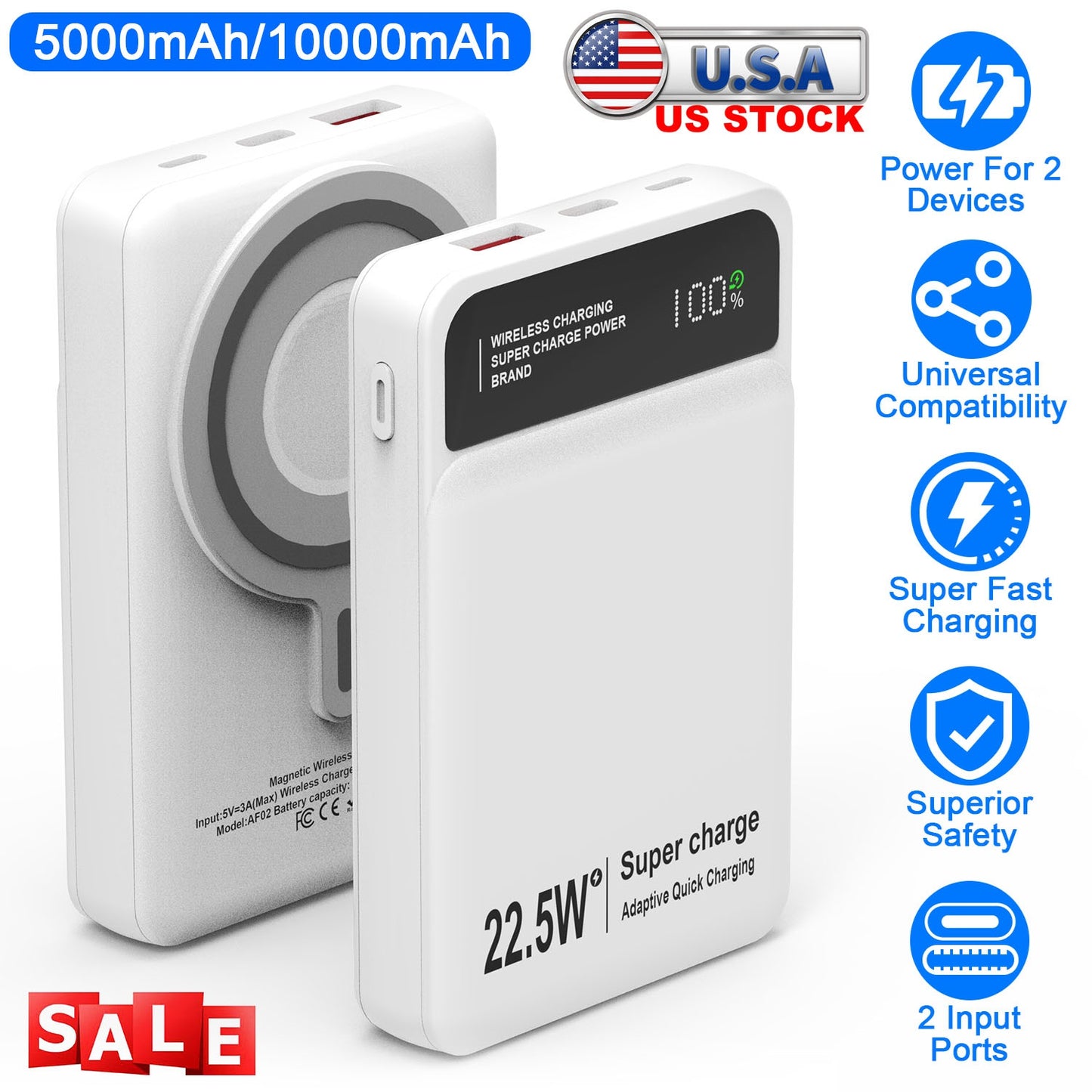 MagSafe 3-in-1 Wireless Power Bank with 22.5W Fast Charging