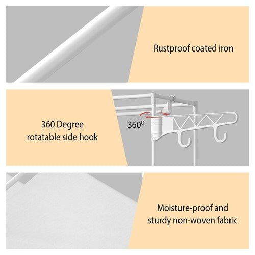 Freestanding Garment Rack with Shelves and Hanging Rods