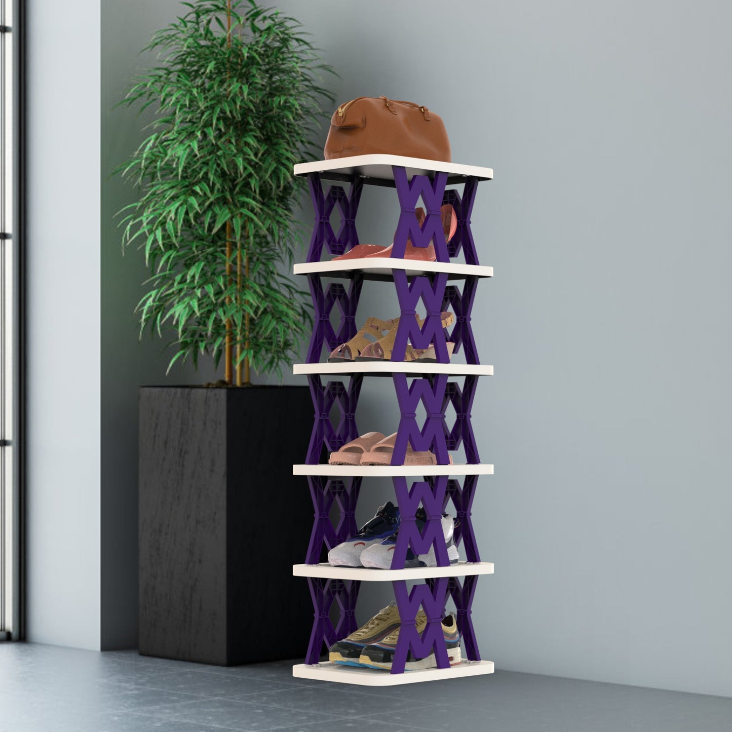 6-Tier Foldable Shoe Rack - Vertical Space Saving Organizer