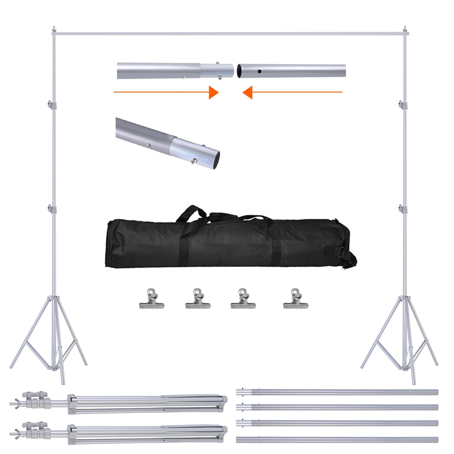Backdrop Stand 6.5x10ft Adjustable Photography Support System