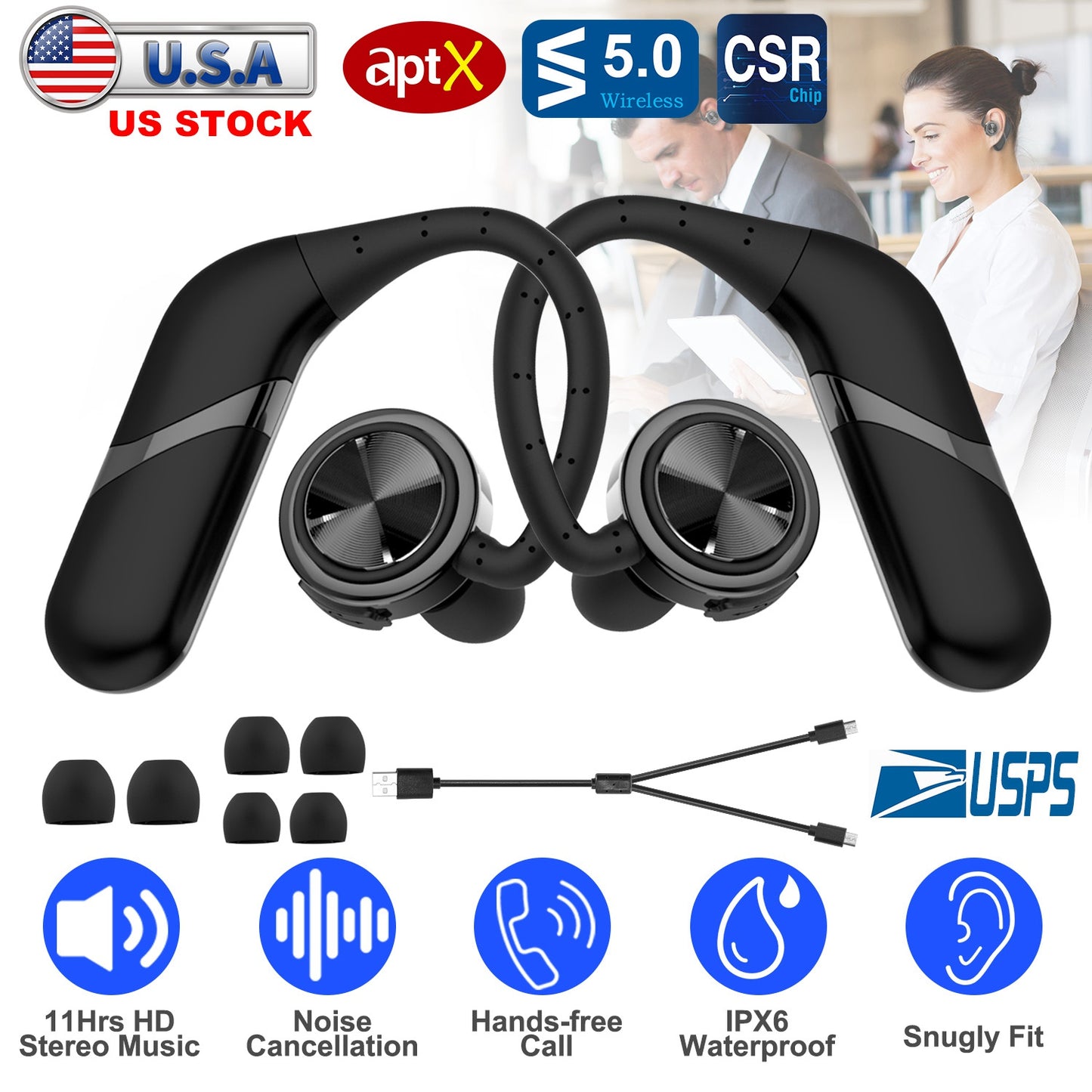 True Wireless Earbuds with 11-Hour Playtime & IPX6 Waterproof