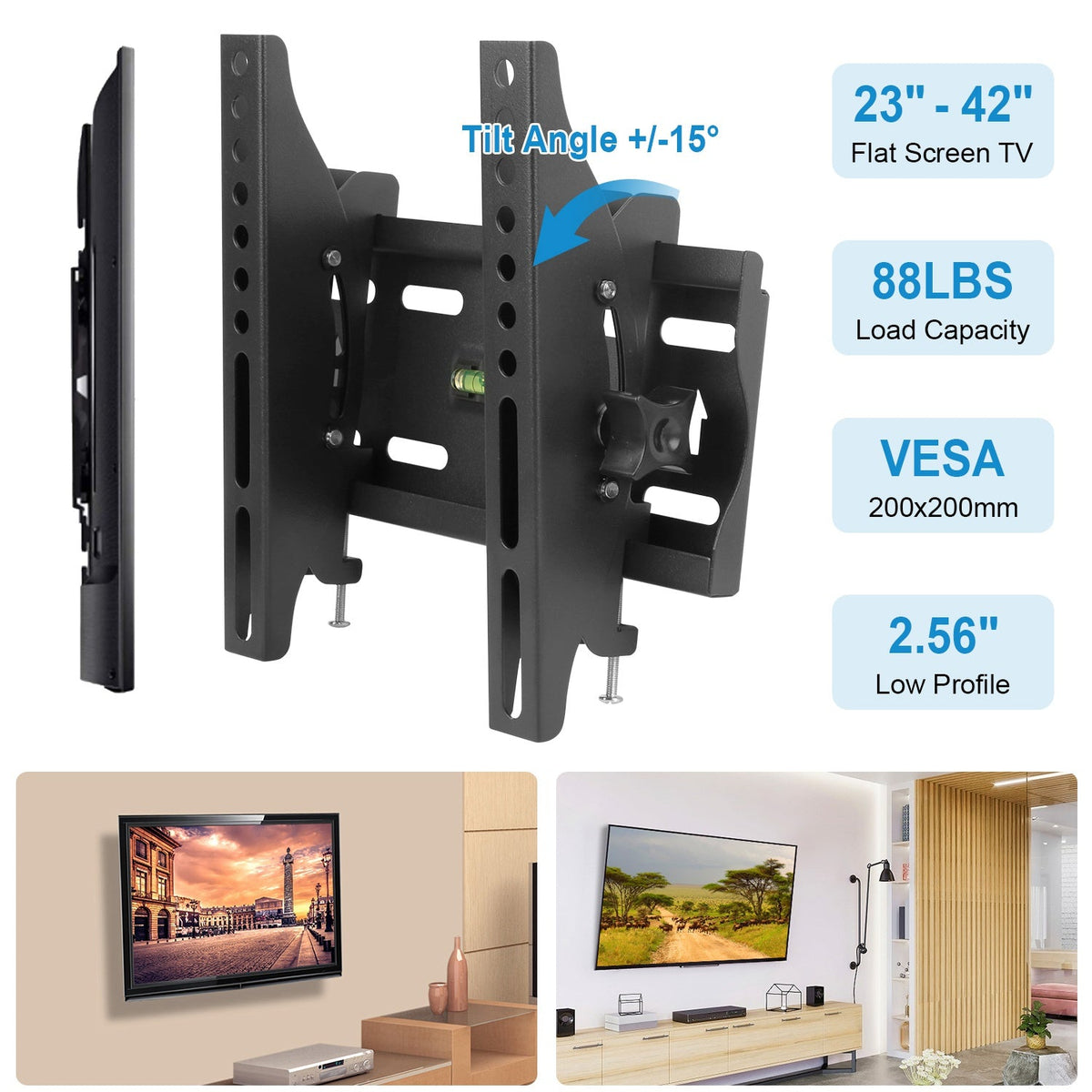 TV Wall Mount Bracket Tilt for 23"-42" LED/LCD/PLASMA Flat TV VESA 200x200mm