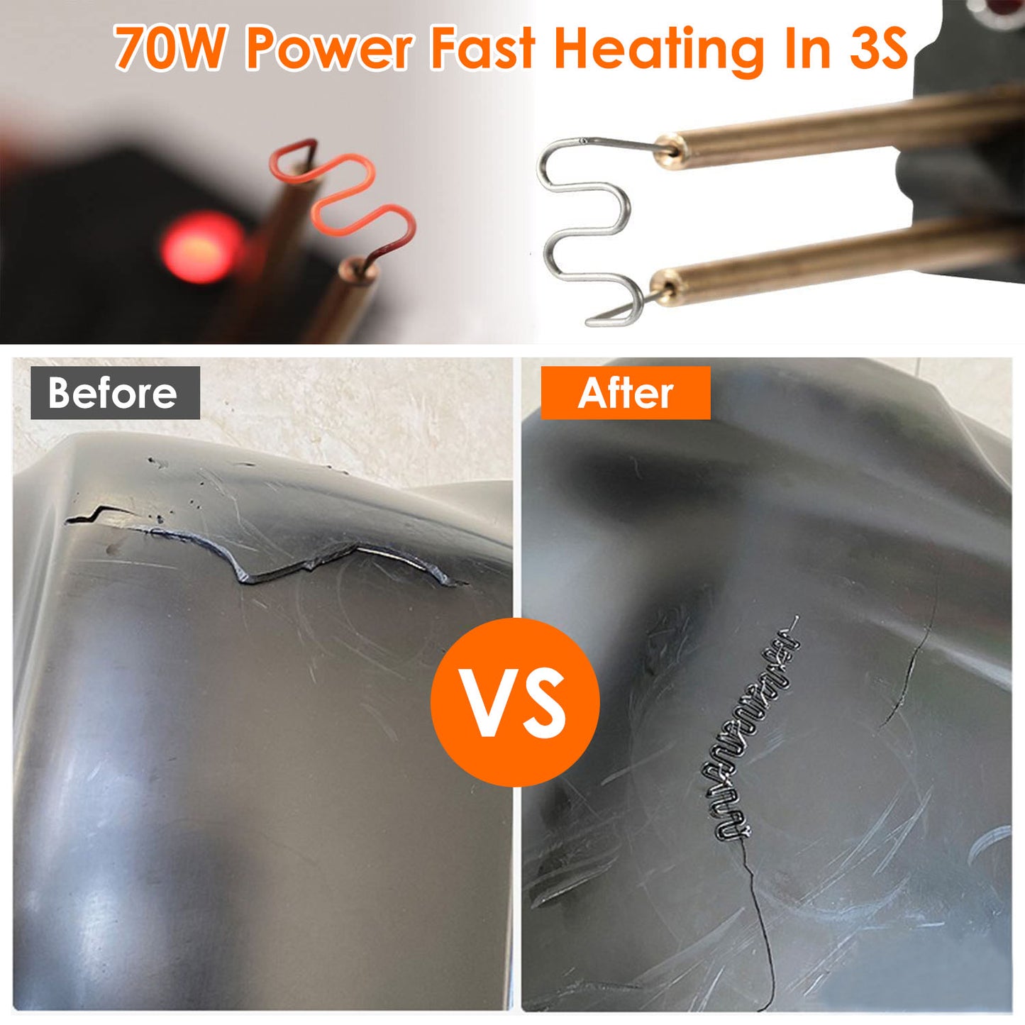 70W Plastic Welder Kit for Bumper Repair with 200 Staples