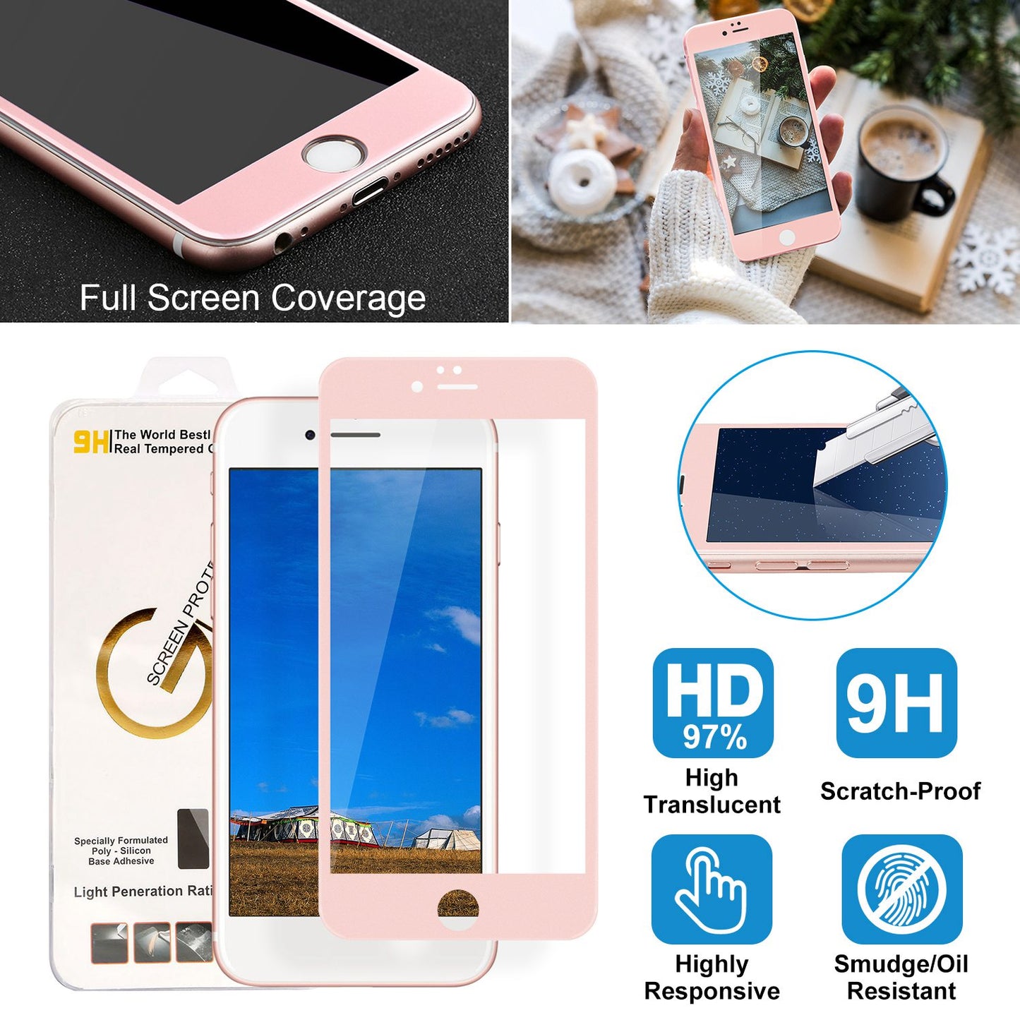 iPhone 6 Plus Tempered Glass Screen Protector 3D Edge