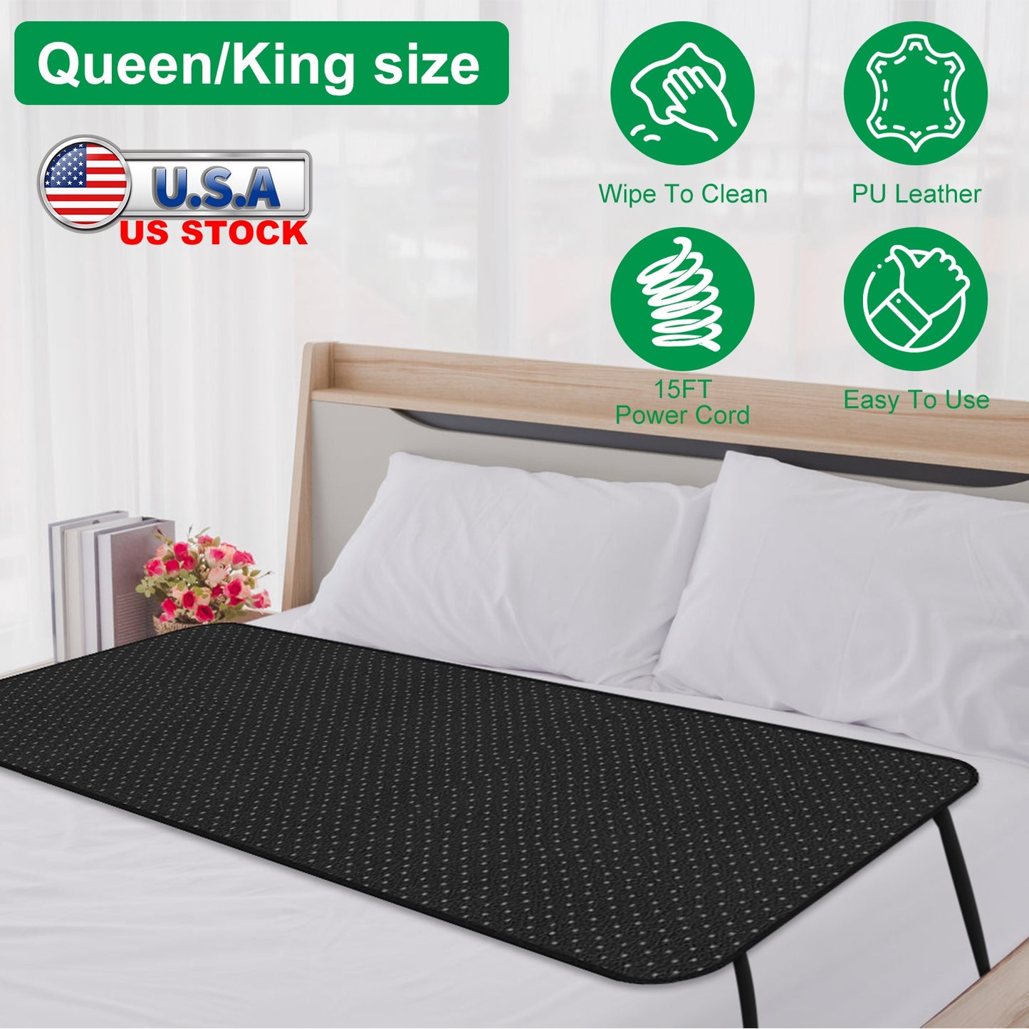 Grounding Mat with 15ft Cord – PU Leather Anti-Slip Design