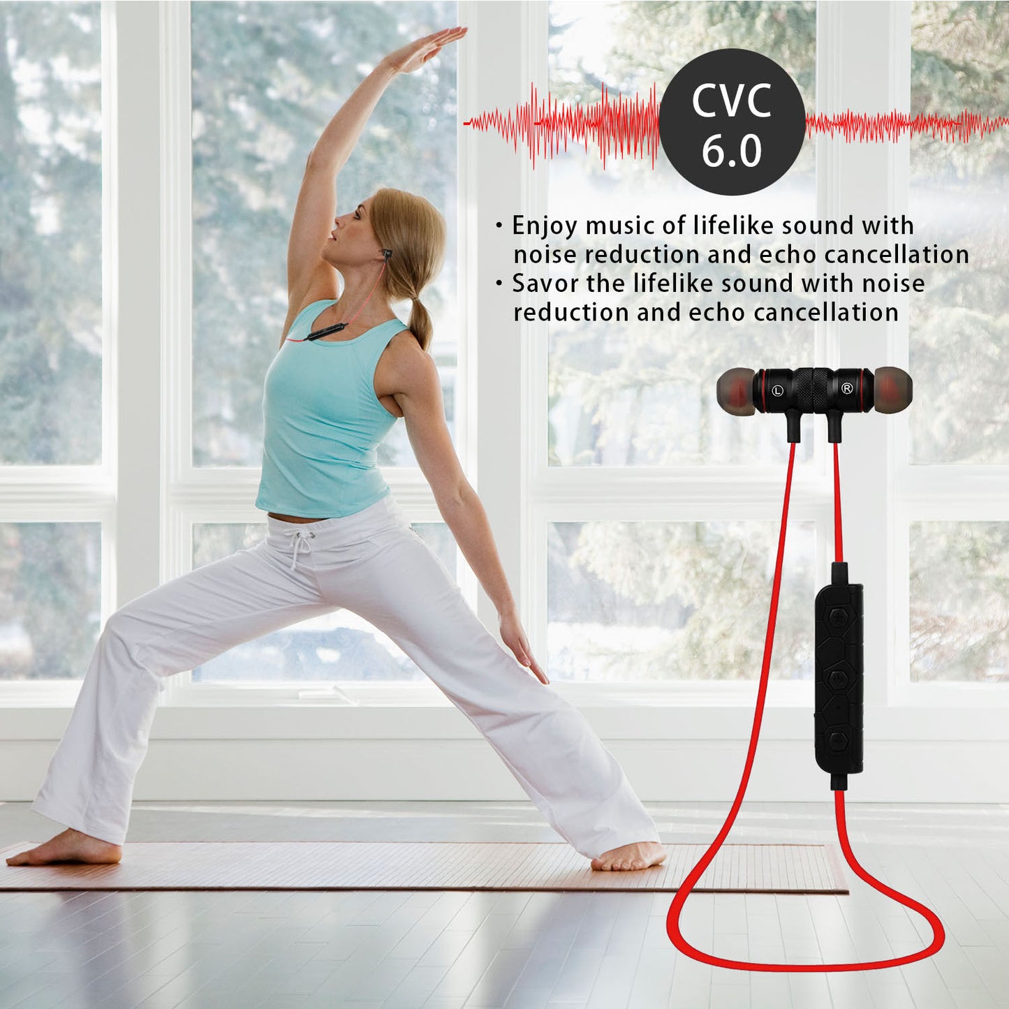 Wireless Neckband Headphones with Magnetic Earbuds - Sport
