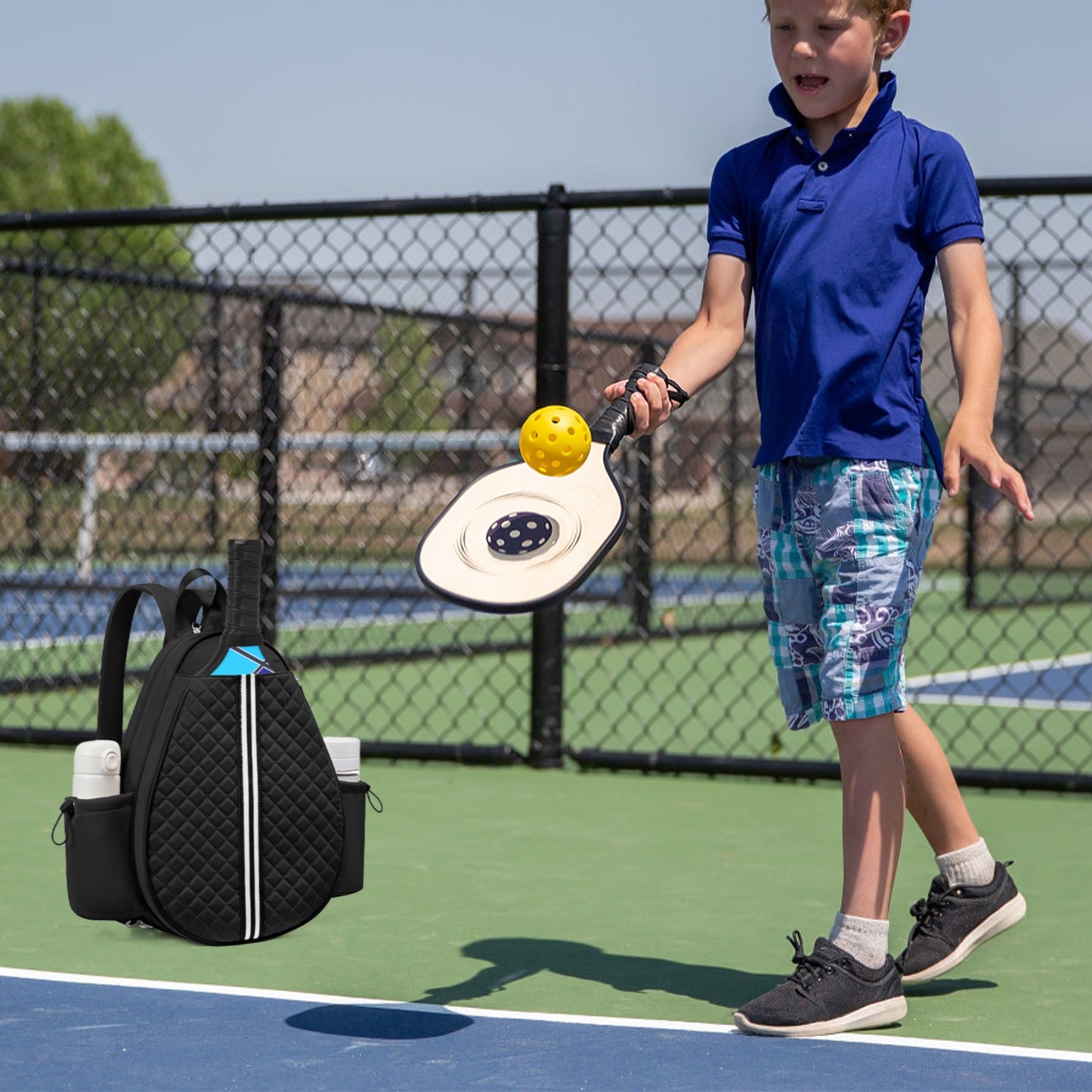 Pickleball Sling Bag with Wet Pocket & Fence Hook