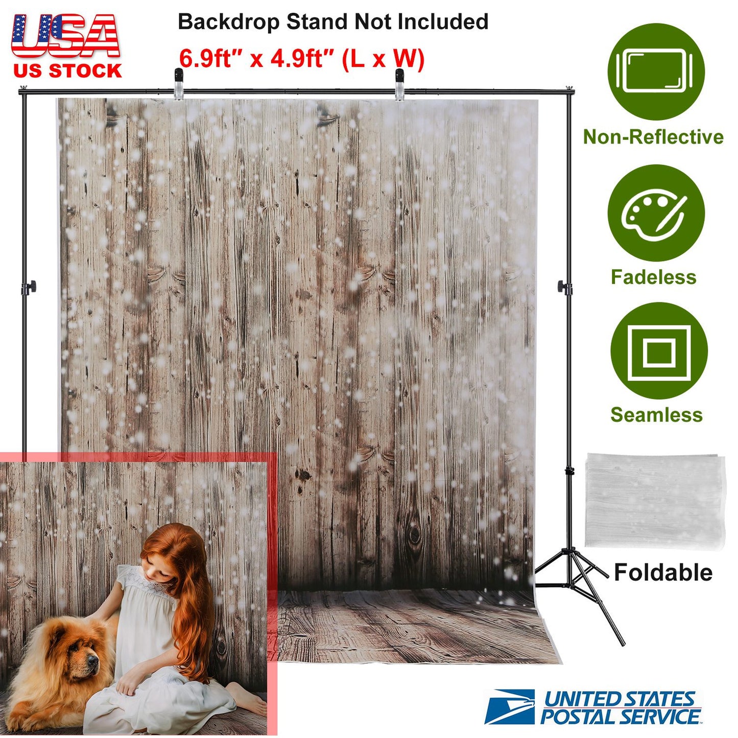 Wooden Floor Photography Backdrop 5x7ft Rustic Wall Design